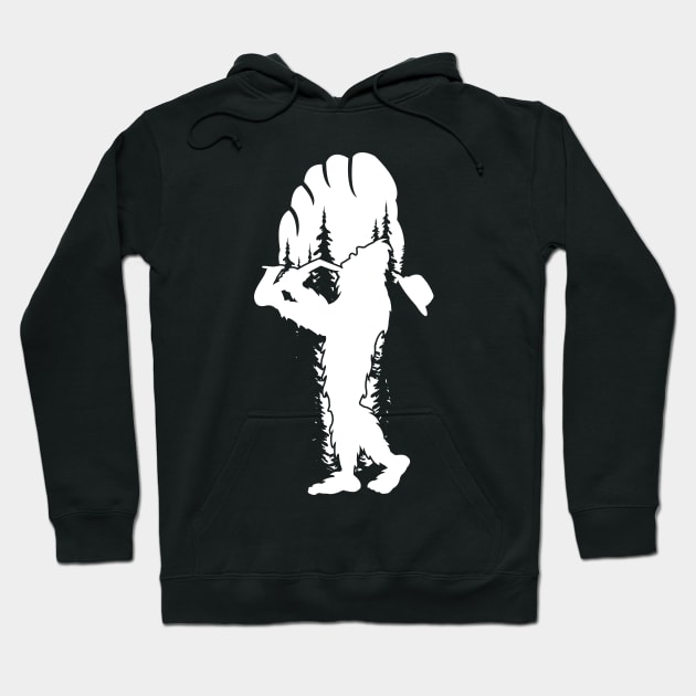 Bigfoot Play Saxophone Hoodie by Tesszero